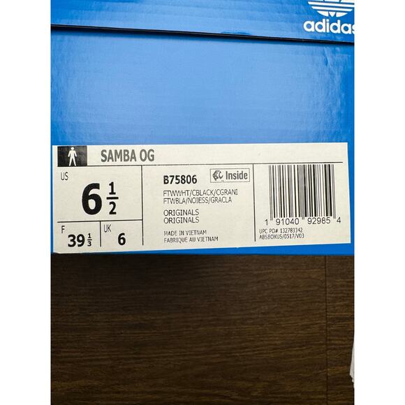 Adidas Samba OG Empty White/Black Shoe Box Size 6.5 Box Only - Picture 1 of 5